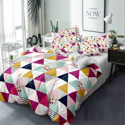 Viww Polycotton King Flat 300 TC Printed Bedsheet(Pack of 1, Multicolor)