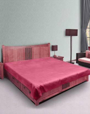 AG Creations 210 TC Polyester Double Solid Flat Bedsheet(Pack of 1, Maroon)