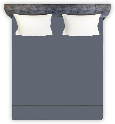 ABCD 220 TC Polyester Double Solid Flat Bedsheet(Pack of 1, Grey)
