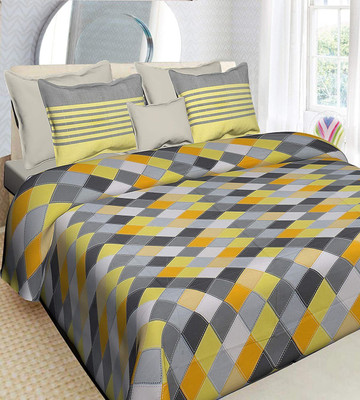 DURABLE TEXTILE Cotton King Flat 210 TC Printed Bedsheet(Pack of 1, Multicolor)