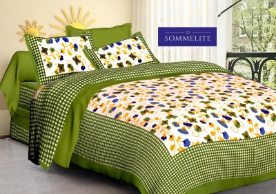 Sommelite 141 TC Cotton Double, King Floral Flat Bedsheet(Pack of 1, Multicolor)