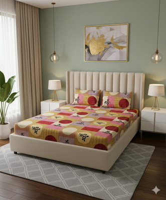 rangloom creations Cotton Double Flat 160 TC Geometric Bedsheet(Pack of 1, Multicolor)