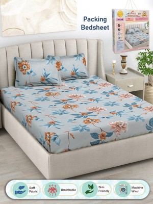 Fabinaliv 300 TC Polycotton King Floral Flat Bedsheet(Pack of 1, Multicolor)