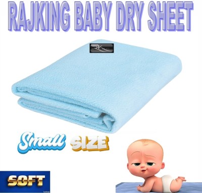 Rajking 450 TC Cotton Crib Solid Flat Bedsheet(Pack of 2, sky blue)