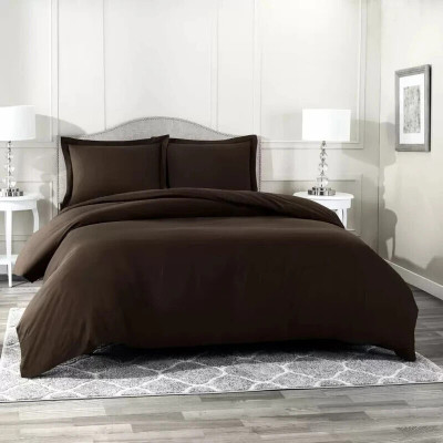 Hardeep 300 TC Microfiber Queen Solid Flat Bedsheet(Pack of 1, Coffee)
