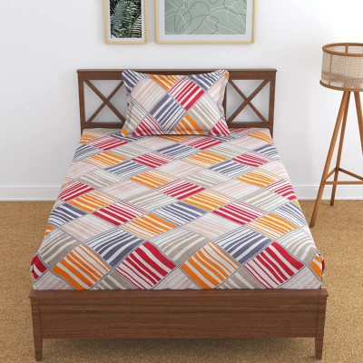 Shivi Creation 160 TC Cotton Single Printed Flat Bedsheet(Pack of 1, Multicolor)
