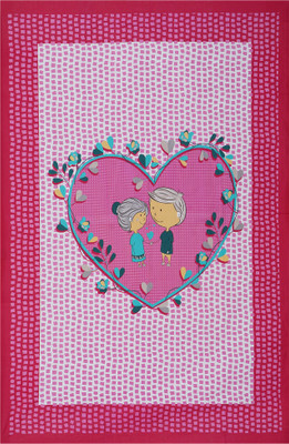Home@shop Cotton Single Flat 104 TC Printed Bedsheet(Pack of 1, Pink)