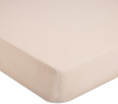 Crane Baby 220 TC Cotton Crib Solid Fitted (Elastic) Bedsheet(Pack of 1, Desert Rose)