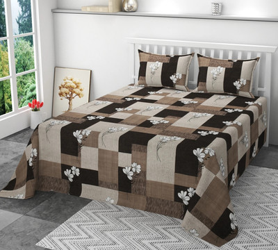 SCHp 320 TC Cotton Double Printed Flat Bedsheet(Pack of 1, B_2)
