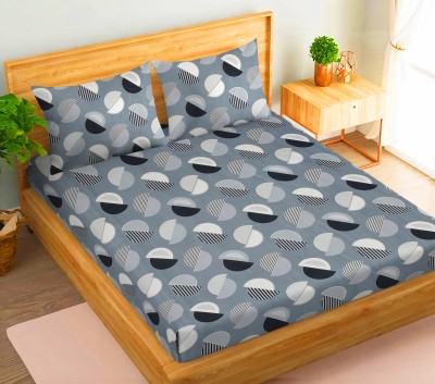 BSB HOME 220 TC Cotton King Printed Flat Bedsheet(Pack of 1, Dark Grey,Black,White)