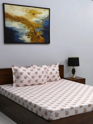 Bombay Dyeing Microfiber Double Flat 164 TC Floral Bedsheet(Pack of 1, Yellow)