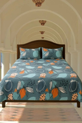 KarunaEmporium Cotton Double Flat 1 TC Floral Bedsheet(Pack of 1, Multicolor)