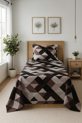 SCHp 320 TC Cotton Single Printed Flat Bedsheet(Pack of 1, B_8)