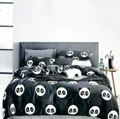 Bhardwaj Shivay Cotton Double Flat 250 TC Printed Bedsheet(Pack of 1, Black)