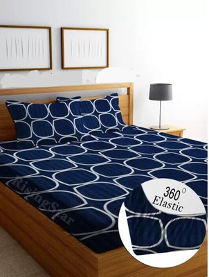 Comfolust 240 TC Microfiber King Printed Fitted (Elastic) Bedsheet(Pack of 1, C)