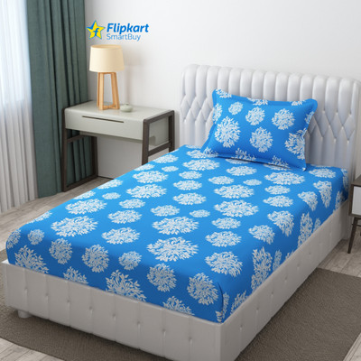 Flipkart SmartBuy 280 TC Microfiber Single Polka Flat Bedsheet(Pack of 1, Blue)