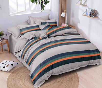 Laying Style 350 TC Microfiber King 3D Printed Fitted (Elastic) Bedsheet(Pack of 1, King Size Double Fitted Bedsheet Size 72X78X8 With 2 Pillow Cover-4)