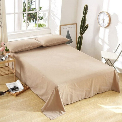 BEVI Microfiber Double Flat 300 TC Solid Bedsheet(Pack of 1, Beige)