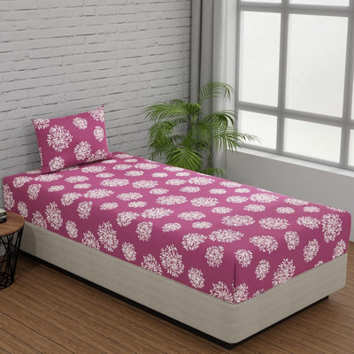 BeddingZone 144 TC Polycotton Single Printed Flat Bedsheet(Pack of 1, Multicolor)