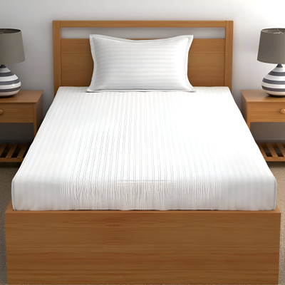 Zolico Microfiber Single Flat 144 TC 3D Printed Bedsheet(Pack of 1, SOLID WHITE)