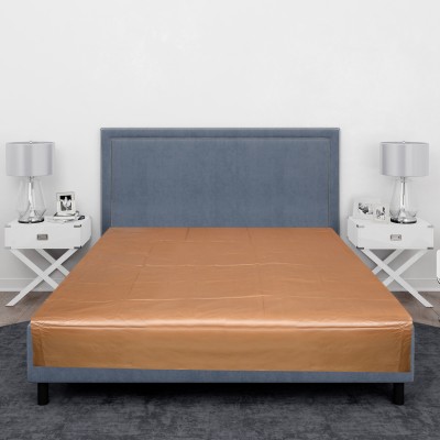 Ognaniser Villa 210 TC PVC Double Solid Flat Bedsheet(Pack of 1, Brown)
