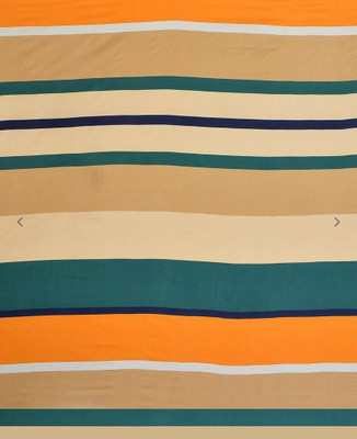 FINBIN 240 TC Cotton, Microfiber King Striped Fitted (Elastic) Bedsheet(Pack of 1, Multicolor)