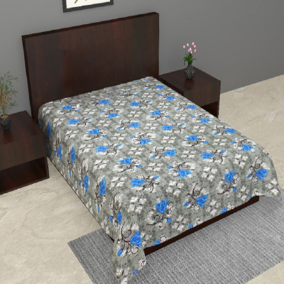 Home@shop Cotton Single Bed Cover(Grey)