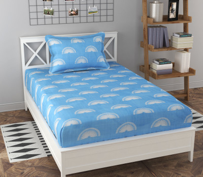 Shivi Creation 170 TC Cotton Single Printed Flat Bedsheet(Pack of 1, Multicolor)