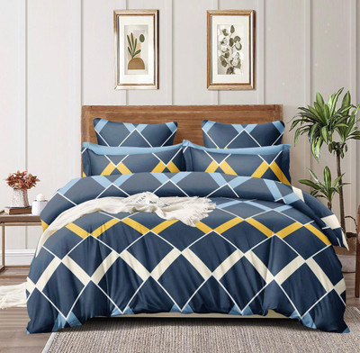 CLOVIS KRAFTS 240 TC Microfiber King Printed Fitted (Elastic) Bedsheet(Pack of 1, zigx)