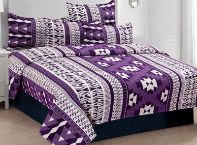 Nine Living 210 TC Polycotton King Abstract Flat Bedsheet(Pack of 1, Purple)