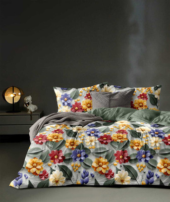 NCS Cotton King Flat 320 TC Floral Bedsheet(Pack of 1, 7D BEDSHEET 90X100 -M-09)
