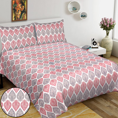 RAJDEVI JAIPUR PRINTS 451 TC Cotton King Printed Flat Bedsheet(Pack of 1, Multicolor)