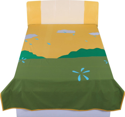 Hugs N Rugs Cotton Single Flat 200 TC Printed Bedsheet(Pack of 1, Multicolor)