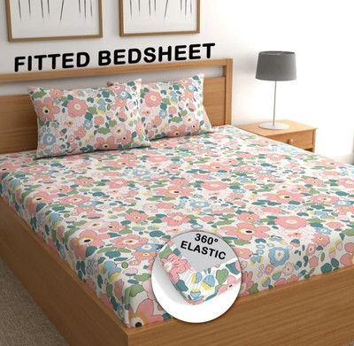 Cozyhaven Microfiber King Flat 230 TC Floral Bedsheet(Pack of 1, Hight light)