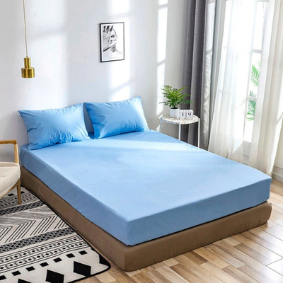 Optra 180 TC Microfiber Single Solid Flat Bedsheet(Pack of 1, Light Blue)