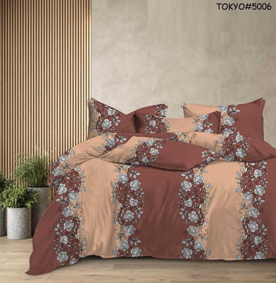 bliss casa Cotton King Flat 230 TC Floral Bedsheet(Pack of 1, Multicolor)