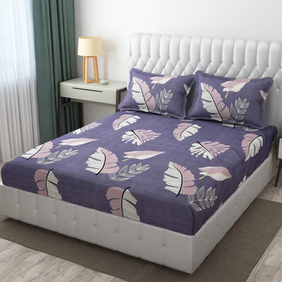 real dream Cotton Queen Fitted (Elastic) 200 TC Abstract Bedsheet(Pack of 1, Multicolor)