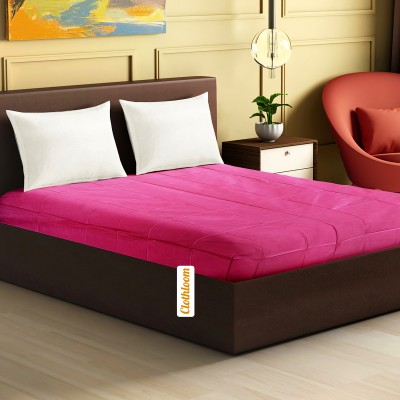 Clothloom 190 TC PVC Double Self Design Flat Bedsheet(Pack of 1, Dark Pink)