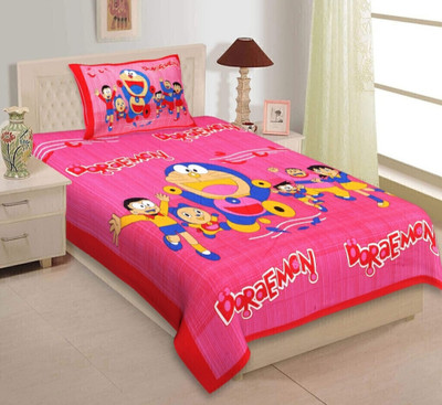 SOFTCOT Cotton Single Flat 144 TC Jaipuri Prints Bedsheet(Pack of 1, Multicolor)