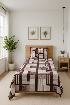 SCHp 320 TC Cotton Single Printed Flat Bedsheet(Pack of 1, B_14)