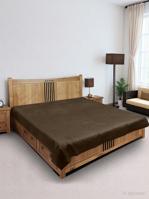 PVC Bedsheet,Baby Plastic Sheet/Mattress Protector Sheet,Waterproof Bedsheet Plastic /Size (6.5 Ft x 6 Ft Or 72 Inch x 80 Inch) Polyester Double Flat 210 TC Solid 1 Bedsheet with 2 Pillow Covers(Brown)
