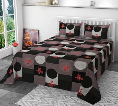 SCHp Cotton Super King Flat 320 TC Printed Bedsheet(Pack of 1, B_29)