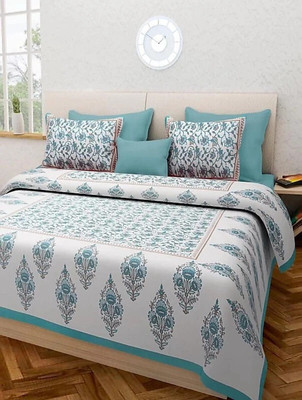Vp unique textiles Cotton Double Flat 144 TC Printed Bedsheet(Pack of 1, Multicolor)