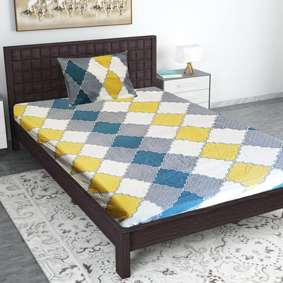 TYLORSTYLE 160 TC Polycotton Single Printed Flat Bedsheet(Pack of 1, Multicolor)