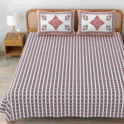 Mafatlal Cotton King Flat 144 TC Printed Bedsheet(Pack of 1, Multicolor)