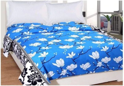 Supreme Home Collective 144 TC Microfiber Double Geometric Flat Bedsheet(Pack of 1, Blue)