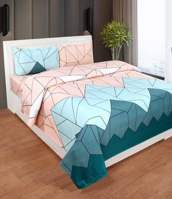 MSs AG TRADERSS S Polycotton Double Flat 300 TC Printed Bedsheet(Pack of 1, Multicolor)