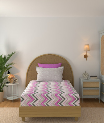 STELLAR HOME Cotton Single Flat 140 TC Abstract Bedsheet(Pack of 1, Multicolor)