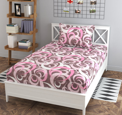 DECORHUT FAB 200 TC Cotton Double Self Design Flat Bedsheet(Pack of 1, Multicolor)