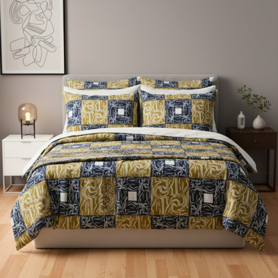 STFH Cotton King Flat 180 TC Abstract Bedsheet(Pack of 1, Multicolor)